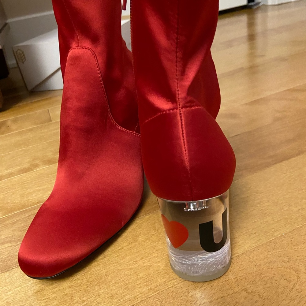 Red heeled booties